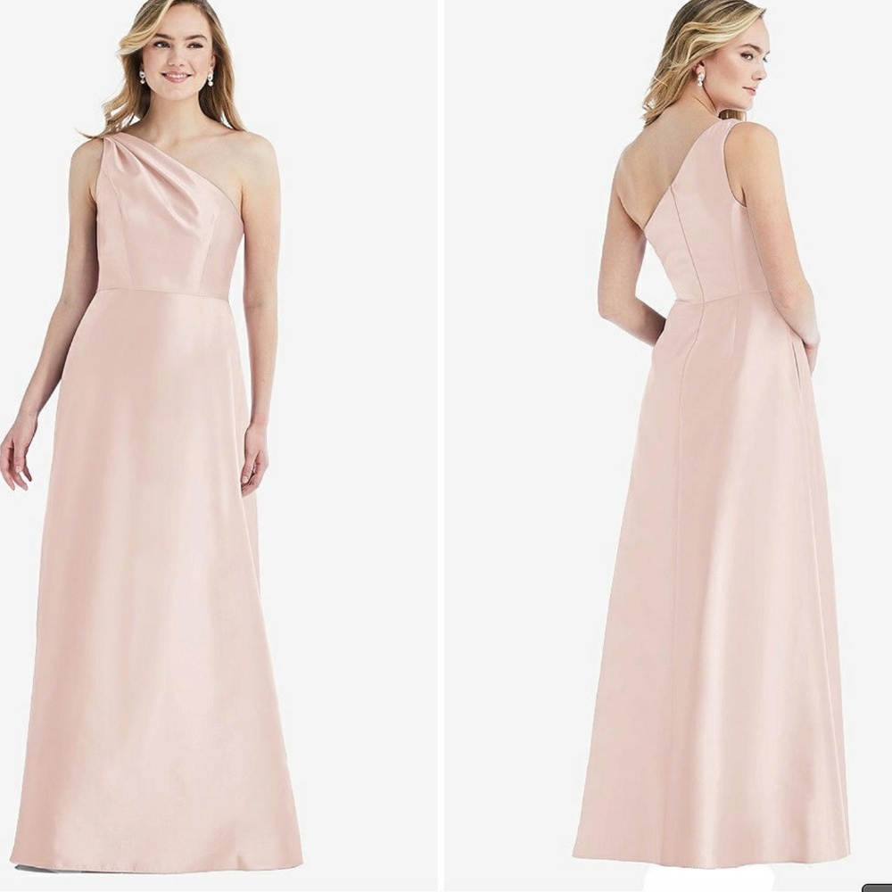Dessy Group Satin Twill Blush Dress (bridesmaid)